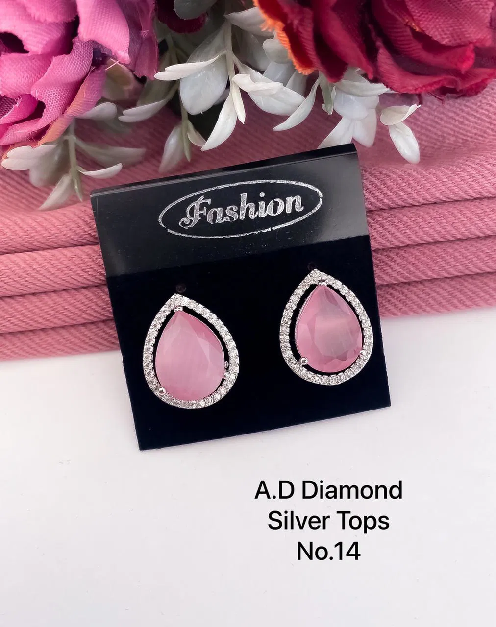 Designer Single AD Diamond Silver Tops 2 Wholesale Shop In Surat
